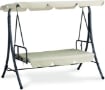 DONDOLO A LETTO BALIIN IN ACCIAIO VERNICIATO CON TELO IN POLIESTERE COLORE BEIGE 190X120X165H CM