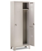 ARMADIO SPOGLIATOGLIO IN ACCIAIO CON PIEDINI, 2 ANTE DA 2 SCOMPARTI 68,5X33X180H CM COLORE GRIGIO