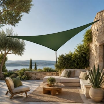  VELA OMBREGGIANTE TRIANGOLARE 3X3X3 M VERDE PER GIARDINO
