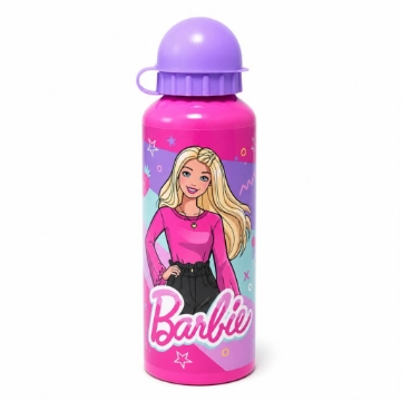 BORRACCIA ACCIAIO INOX BARBIE 500 ML CON TAPPO ANTIGOCCIA PER SCUOLA E TEMPO LIBERO COLORI ASSORTITI