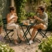 SET TAVOLO E 2 SEDIE PIEGHEVOLI DA GIARDINO PER BALCONE TERRAZZO VERDE