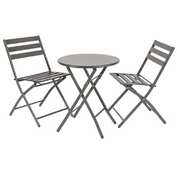 SET TAVOLO E 2 SEDIE PIEGHEVOLI DA GIARDINO PER BALCONE TERRAZZO