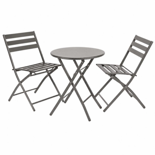 SET TAVOLO E 2 SEDIE PIEGHEVOLI DA GIARDINO PER BALCONE TERRAZZO