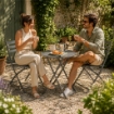 SET TAVOLO E 2 SEDIE PIEGHEVOLI DA GIARDINO PER BALCONE TERRAZZO