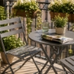 SET TAVOLO E 2 SEDIE PIEGHEVOLI DA GIARDINO PER BALCONE TERRAZZO