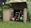 PORTA ATTREZZI BOX DA GIARDINO ESTERNO FINTO LEGNO IN RESINA BEIGE 177X113X134 H