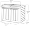 PORTA ATTREZZI BOX DA GIARDINO ESTERNO FINTO LEGNO IN RESINA BEIGE 177X113X134 H