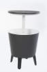 TAVOLINO 3 IN 1 REFRIGERATORE TERMICO PORTAGHIACCIO CUBETTI TAVOLO BAR GRIGIO 