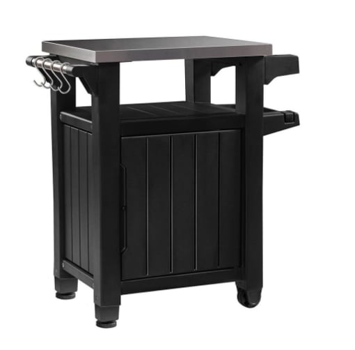UNITY GRAFFITE TAVOLINO MOBILE PER BARBECUE DA ESTERNO IN RESINA 70 X 54 X H90CM