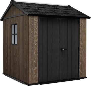 KETER CASETTA DA GIARDINO RESINA SIGNATURE WALNUT EFFETTO LEGNO 230X224 CM, PAVIMENTO INCLUSO