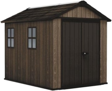 KETER  CASETTA DA GIARDINO IN RESINA EFFETTO LEGNO WALNUT CON PAVIMENTO 230X287 CM