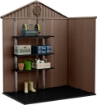 CASETTA PORTA ATTREZZI 2 M² DA GIARDINO KETER CON FINESTRA VERDE EFFETTO MARRONE 126X185 CM