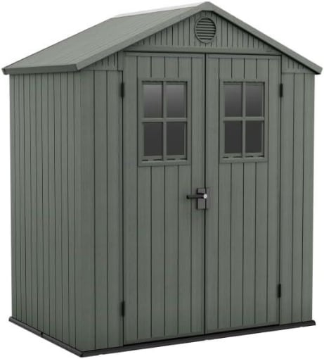 CASETTA PORTA ATTREZZI 2 M² DA GIARDINO KETER VERDE EFFETTO LEGNO 126X185 CM
