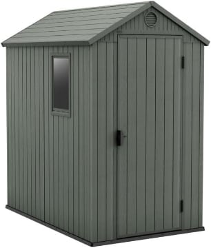CASETTA PORTA ATTREZZI 2 M² DA GIARDINO KETER CON FINESTRA VERDE EFFETTO LEGNO 125,8X184,5X205 CM