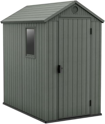 CASETTA PORTA ATTREZZI 2 M² DA GIARDINO KETER CON FINESTRA VERDE EFFETTO LEGNO 125,8X184,5X205 CM