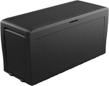 BAULE CONTENITORE DA GIARDINO KETER SAMOA 270 L EFFETTO RATTAN MARRONE