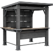 KETER GAZEBO BAR DA GIARDINO CON RIPIANI EFFETTO LEGNO GRAFITE 230X200 CM