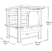 KETER GAZEBO BAR DA GIARDINO CON RIPIANI EFFETTO LEGNO GRAFITE 230X200 CM