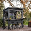 KETER GAZEBO BAR DA GIARDINO CON RIPIANI EFFETTO LEGNO GRAFITE 230X200 CM