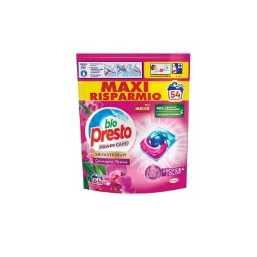 BIO PRESTO POWER CAPS COLOR DETERSIVO LAVATRICE FRESCHEZZA FLOREALE -  CONFEZIONE DA 54 LAVAGGI