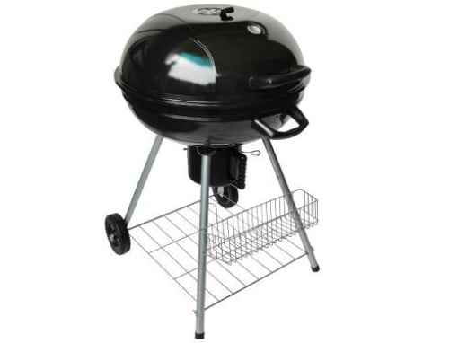 BARBECUE CARRELLATO MODELLO A CARBONE GRIGLIA DI COTTURA Ø 54,5 CM COPERCHIO CON TERMOSTATO 63X58X88 CM OKX