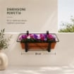 FIORIERA DA ESTERNO PORTAVASO CON GANCI PER RINGHIERA IN METALLO NERO - 50 CM