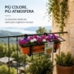 FIORIERA DA ESTERNO PORTAVASO CON GANCI PER RINGHIERA IN METALLO NERO - 50 CM