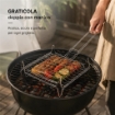 GRATICOLA BOMBATA CON PIEDINI IN ACCIAIO DIMENSIONI 27X27CM