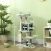 ALBERO PER GATTI, TORRE GIOCHI, ALTEZZA DI 104 CM, CON LETTINO CASETTA, SPAZZOLA PER TOELETTATURA, 44 L X 34 P X 104 H CM, GRIGIO CHIARO