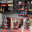 CARRELLO PORTA ATTREZZI A 3 RIPIANI IN METALLO E PP, 70.5X35X82.5 CM, ROSSO E NERO