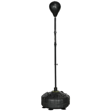 PUNCHING BALL DA TERRA CON BASE RIEMPIBILE E VENTOSE, ALTEZZA REGOLABILE DA 145-180 CM, NERO