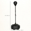 PUNCHING BALL DA TERRA CON BASE RIEMPIBILE E VENTOSE, ALTEZZA REGOLABILE DA 145-180 CM, NERO