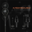 PUNCHING BALL DA TERRA CON BASE RIEMPIBILE E VENTOSE, ALTEZZA REGOLABILE DA 145-180 CM, NERO