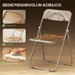 SET 4 SEDIE PIEGHEVOLI SALVASPAZIO PER SOGGIORNO ED EVENTI, ACCIAIO E ACRILICO, ARANCIONE