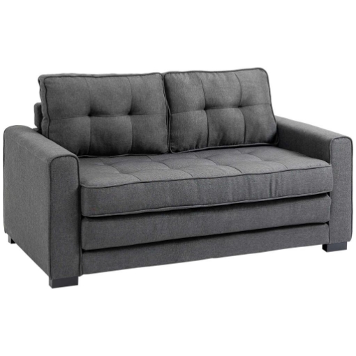 DIVANO LETTO IN TESSUTO 2 POSTI CON IMBOTTITURA E MOLLE, 151X75X85 CM, GRIGIO
