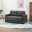 DIVANO LETTO IN TESSUTO 2 POSTI CON IMBOTTITURA E MOLLE, 151X75X85 CM, GRIGIO