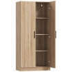 CREDENZA CUCINA MODERNA CON 2 RIPIANI REGOLABILI E ANTE A CHIUSURA AMMORTIZZATA, 75X40X165 CM, LEGNO