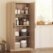 CREDENZA CUCINA MODERNA CON 2 RIPIANI REGOLABILI E ANTE A CHIUSURA AMMORTIZZATA, 75X40X165 CM, LEGNO