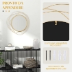 SPECCHIO MODERNO E ROTONDO DECORATIVO A MURO CON GANCI, IN VETRO E METALLO, Ø65X1 CM, ORO