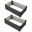 SET DI 2 LETTI PER ORTO RIALZATO CON FONDO APERTO IN ACCIAIO GALVANIZZATO 100X60X30 CM GRIGIO