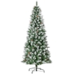 ALBERO DI NATALE INNEVATO DA 180 CM CON 630 RAMI E 37 PIGNE, IN PLASTICA E METALLO, VERDE E BIANCO