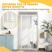 CANCELLINO PER CANI E GATTI ALTO 180 CM, ESTENSIBILE DA 76-104 CM E MONTAGGIO A PRESSIONE, BIANCO