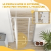 CANCELLINO PER CANI E GATTI ALTO 180 CM, ESTENSIBILE DA 76-104 CM E MONTAGGIO A PRESSIONE, BIANCO