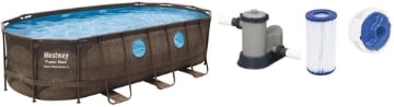 PISCINA BESTWAY STEEL VISTA - RATTAN MARRONE   Y 56716 - 549X274X122 + ACCESSORI