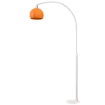 LAMPADA DA TERRA AD ARCO CON INTERRUTTORE A PEDALE, IN MARMO, METALLO E PLASTICA, 26X90X180 CM, BIANCO E ARANCIONE
