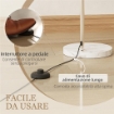 LAMPADA DA TERRA AD ARCO CON INTERRUTTORE A PEDALE, IN MARMO, METALLO E PLASTICA, 26X90X180 CM, BIANCO E ARANCIONE