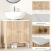 MOBILE SOTTOLAVABO A 2 ANTE CON RIPIANO EFFETTO MARMO E MENSOLA REGOLABILE, ROVERE