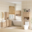 MOBILE SOTTOLAVABO A 2 ANTE CON RIPIANO EFFETTO MARMO E MENSOLA REGOLABILE, ROVERE