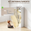 LIBRERIA CON RIPIANI APERTI E ARMADIETTO 2 ANTE CON MENSOLA INTERNA REGOLABILE, 60X30X145.5 CM, BIANCO