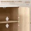 ARMADIETTO BAGNO A PARETE CON RIPIANO APERTO E ANTE DECORATE, PIANO EFFETTO MARMO, 60X18X70 CM, ROVERE
